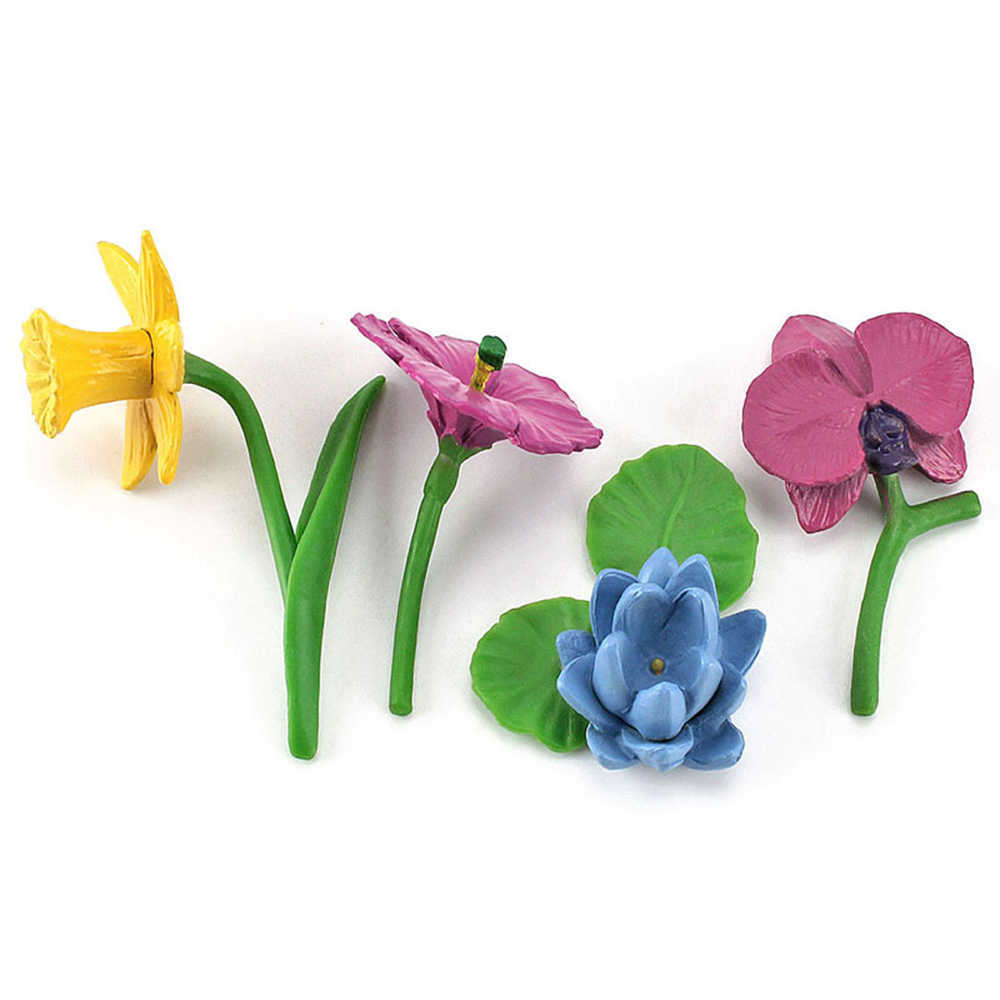 Simulation Eight styles flowers set childrens early education science and education toy model