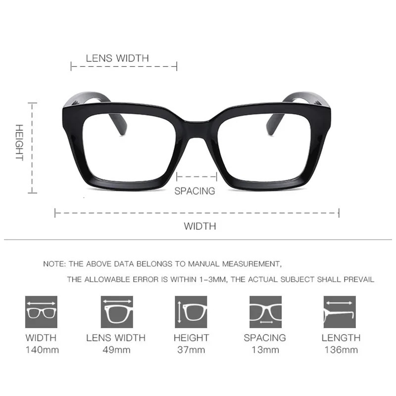 Sunglasses Frames Fashion Reading Glasse Square Anti Blue Light Presbyopia Eyegalsses Vintage Computer Optical Eyewear 1 1 5 2 231101