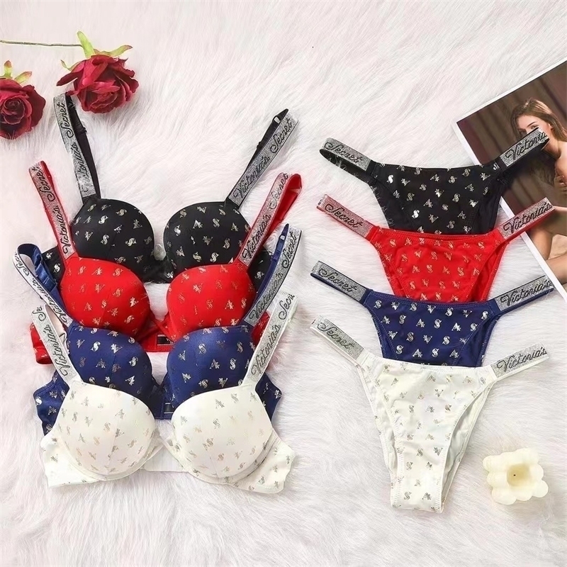 Women's Panties Secret 2023 Bra Set Gathering Sexy Glossy Breathable Underwear Adjustable y231031