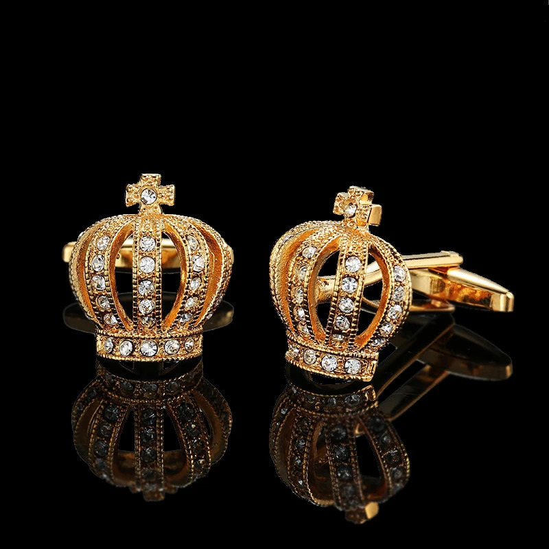 Cuff Links Quality Gold Color Cufflinks Chinese Knot Maple Leaves Crown Rudder Music French Shirt Cuffs Suit Accessories Wedding Jewelry 231101