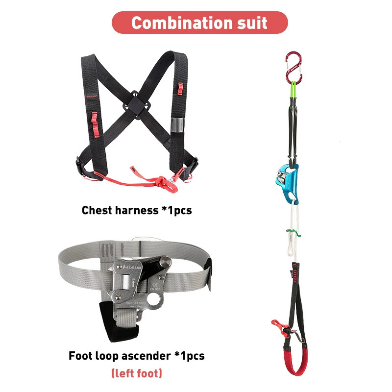 Climbing Ropes SRT Rock Climbing Foot Ascender Riser With Pedal Belt Grasp Rope Gear Anti Fall Off Left Right Foot Ascend 231101