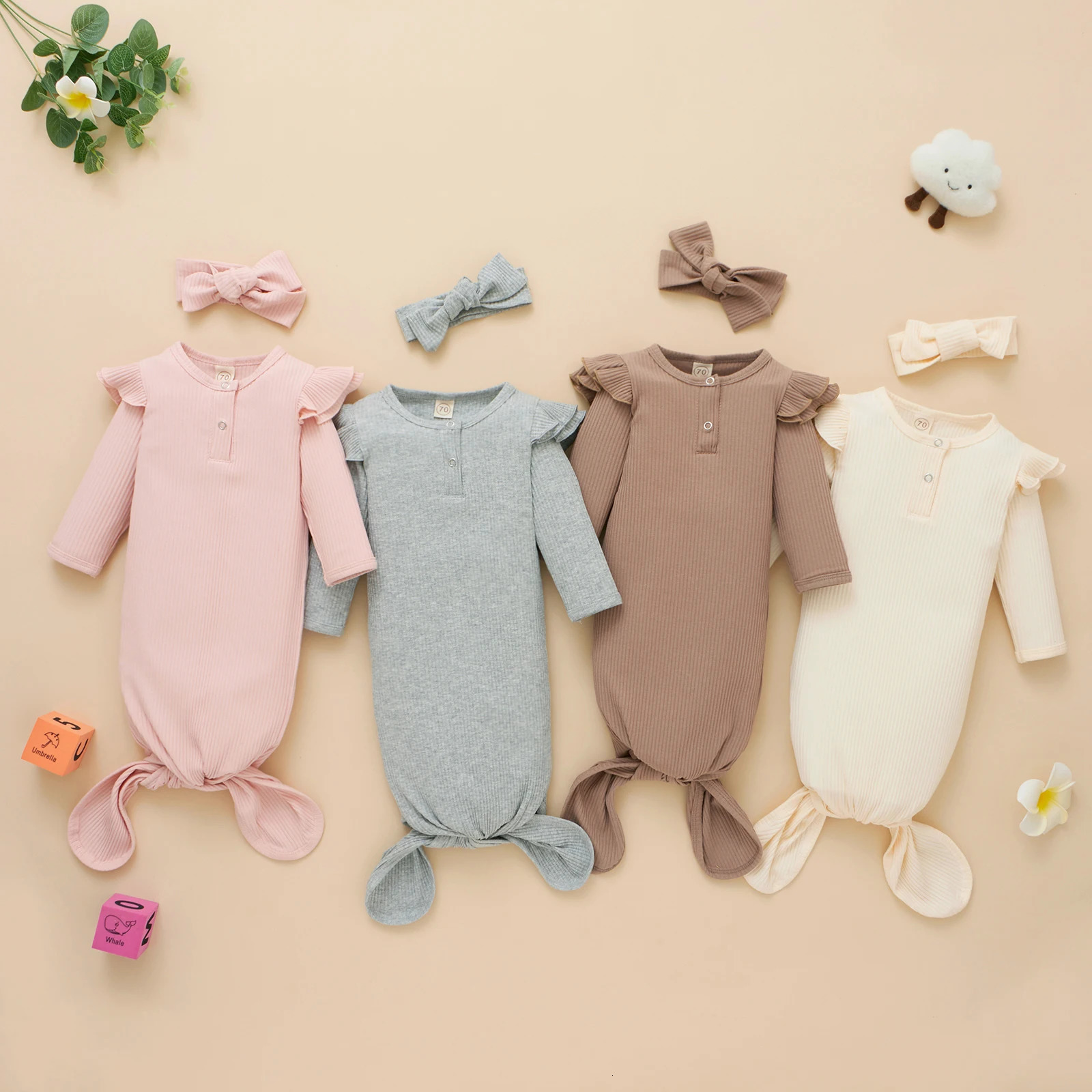 Sleeping Bags Ma Baby 0-6M born Infant Baby Girls Sleeping Bags Ruffles Long Sleeve Knitted Bedding Autumn Spring Costume 231101