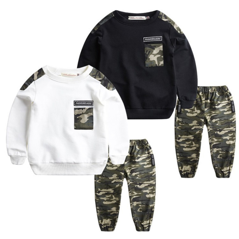 Clothing Sets Kids Sport Boys Tracksuit Autumn Camouflage Children Tops Pants 2Pcs Kit Outfit Teenager 230331