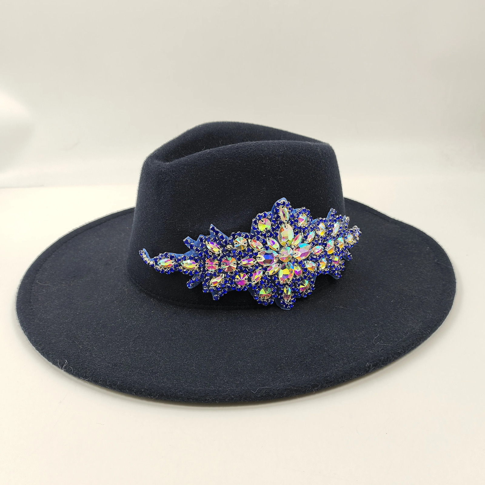 Wide Brim Hats Bucket women fedora diamond hat large brim men unisex bowknot jazz for and wholesale price cowboy 231101