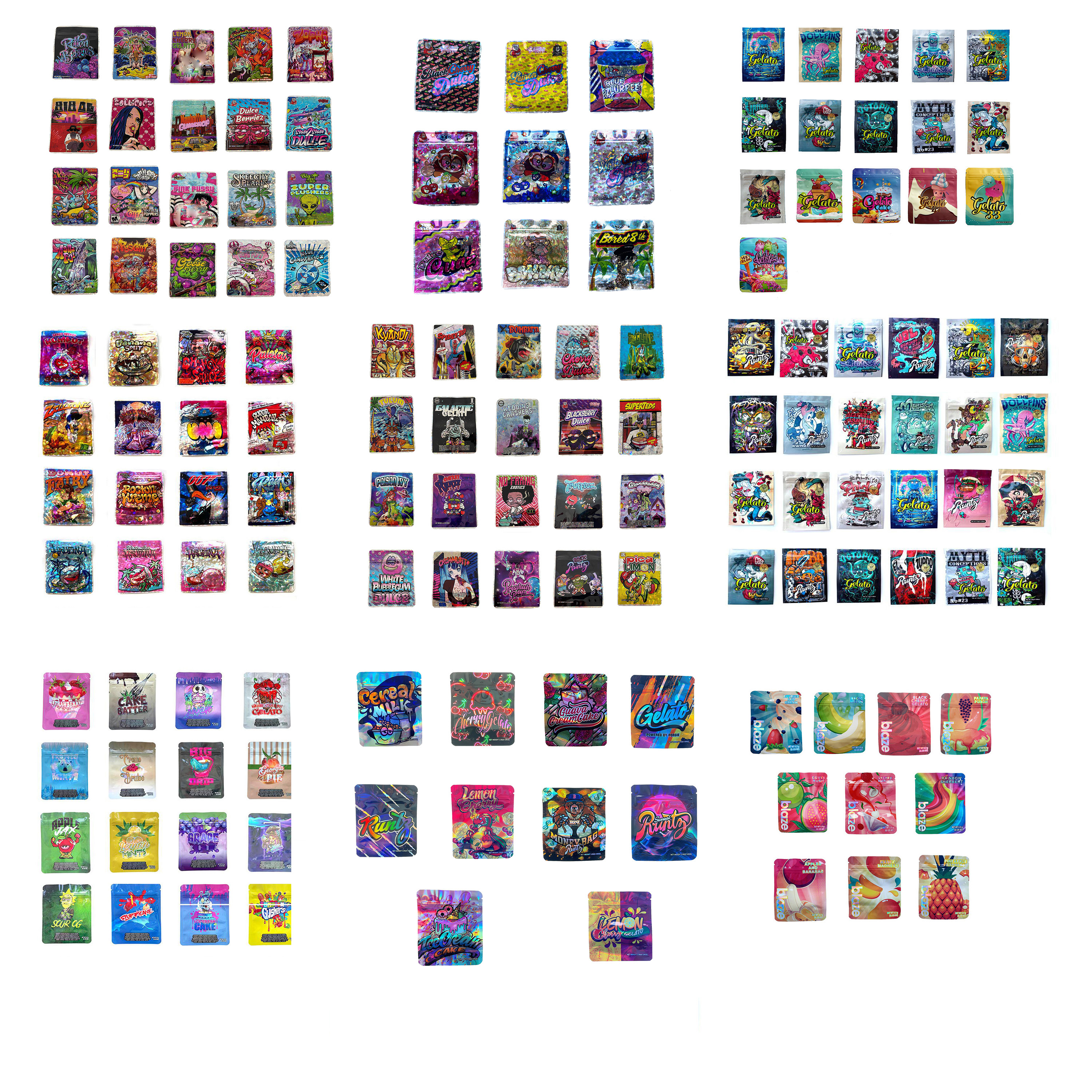 Laser holography package bag 3.5g myalr Packaging bags Gelato Zipper Baggie Sealed edibles Package Gumbo mylars Bags
Laser holography package bag 3.5g myalr Packaging bags Gelato Zipper Baggie Sealed edibles Package Gumbo mylars Bags