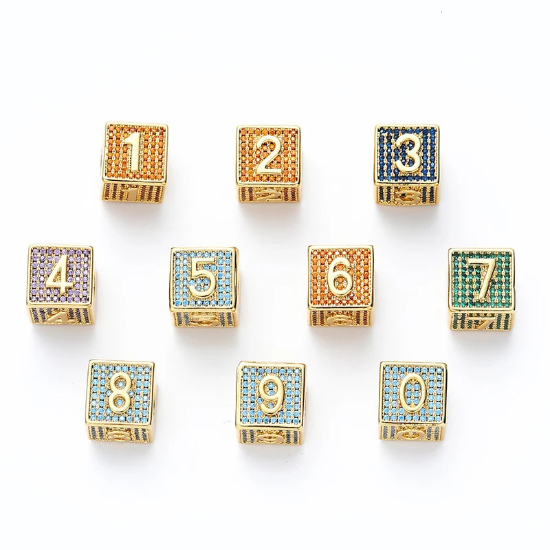Charms Custom Personality Numbers Letters Name Cube Pendants Necklaces for Men Hip Hop CZ Stone Bling Iced Out Rapper Jewelry 231101