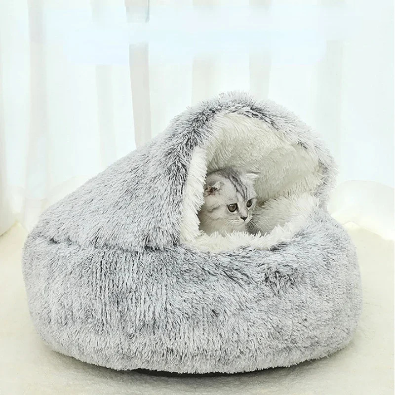 kennels pens Spring 2 In 1 Cat Round Pet House Dog Bed Sleeping Bag Sofa Cushion Nest For Small Dogs Cats Kitten dog house 231101