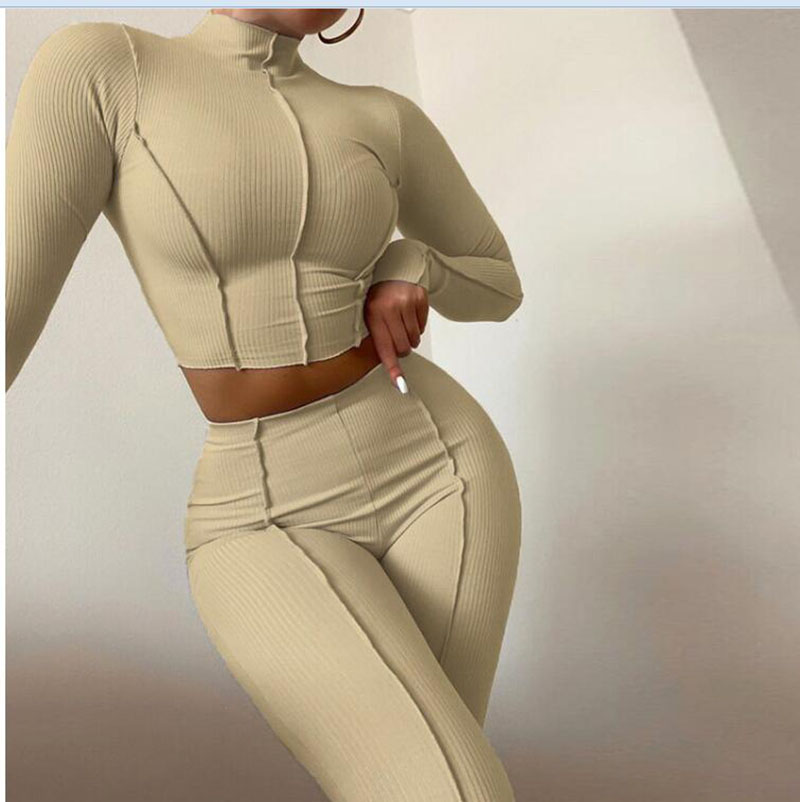 Women Solid Colour 2 Piece Pants Suits Outfits High Collar Long Sleeve Crop Top And Skinny Leggings Lady Casual Sporty Suit for women girls, White
Women Solid Colour 2 Piece Pants Suits Outfits High Collar Long Sleeve Crop Top And Skinny Leggings Lady Casual Sporty Suit for women girls, White