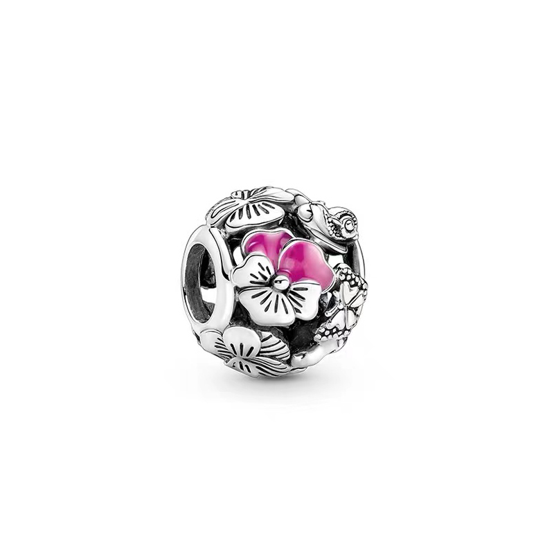 2024 Spring New 925 Sterling Silver Charm Primitive Blue Swallow Like Ladybug Diy Bracelet Jewelry Gift