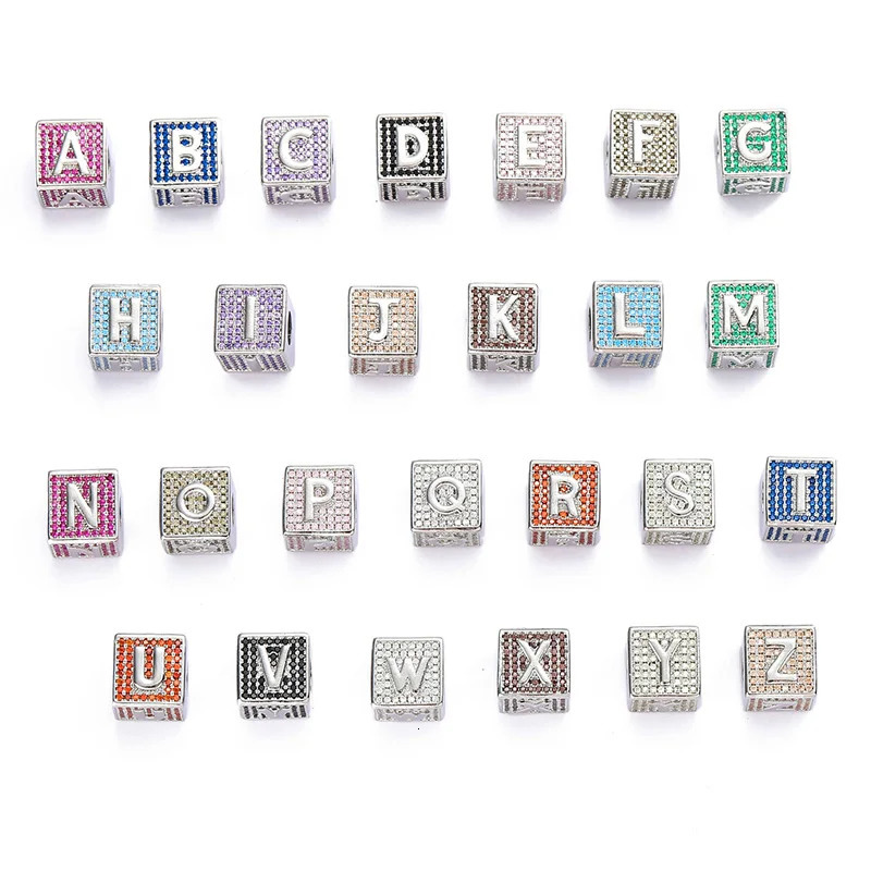 Charms Custom Personality Numbers Letters Name Cube Pendants Necklaces for Men Hip Hop CZ Stone Bling Iced Out Rapper Jewelry 231101