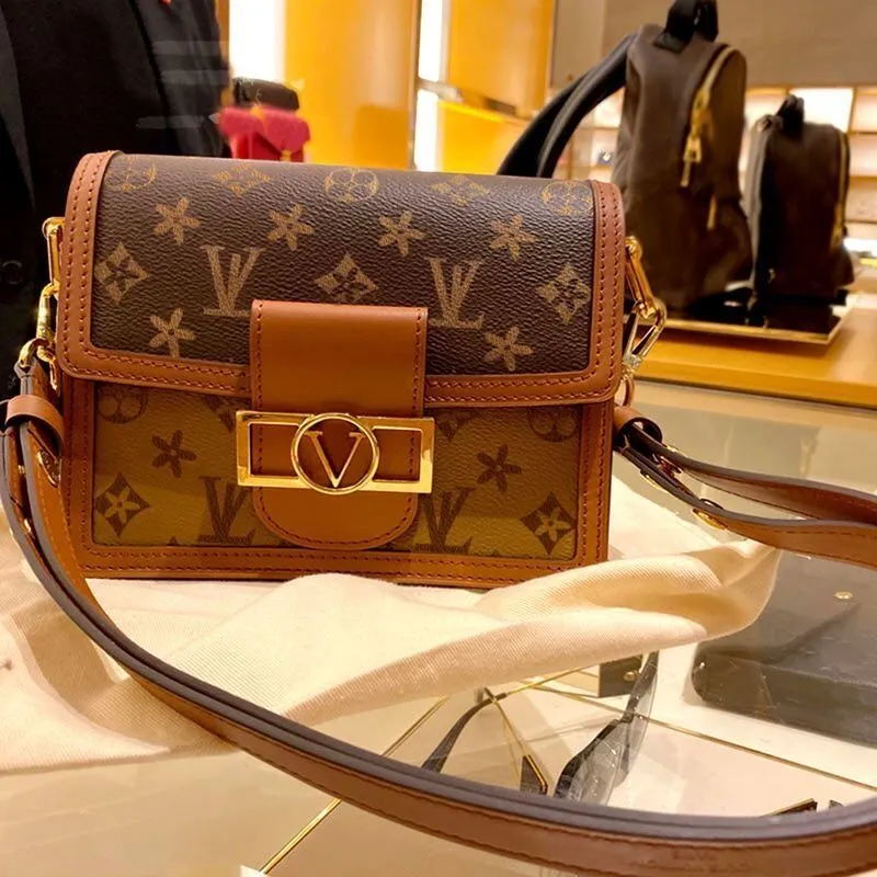 New Women Bags Color matching Genuine Leather Shoulder Bags Luxury Designer Handbag MIni Cross body Messenger Bag Cosmetic Package Wallet Female totes With Box