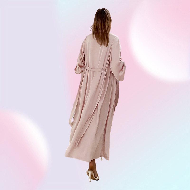 YAOTING Kimono Pink Silk Luxury Pajamas Satin Sexy Woman Nightgown Custom Bathrobe Nightie Sleepwear Home Clothes Robe 2205103820492