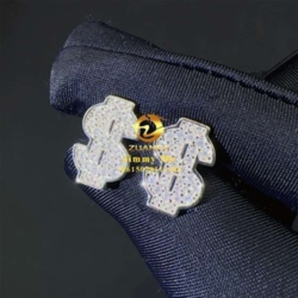 Best Selling Wholesale Price 925 Silver Iced Out Vvs Moissanite Diamond Us Dollars Men Stud