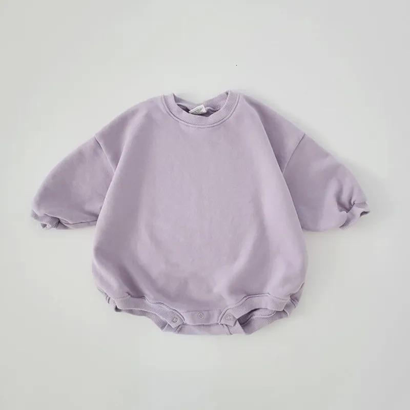 Rompers INS 0-24M born Infant Baby Girl Boy Sweatshirt Romper Toddler Long Sleeve Basic Cotton Oversize Rompers Baby Clothes Jumpsuit 231101