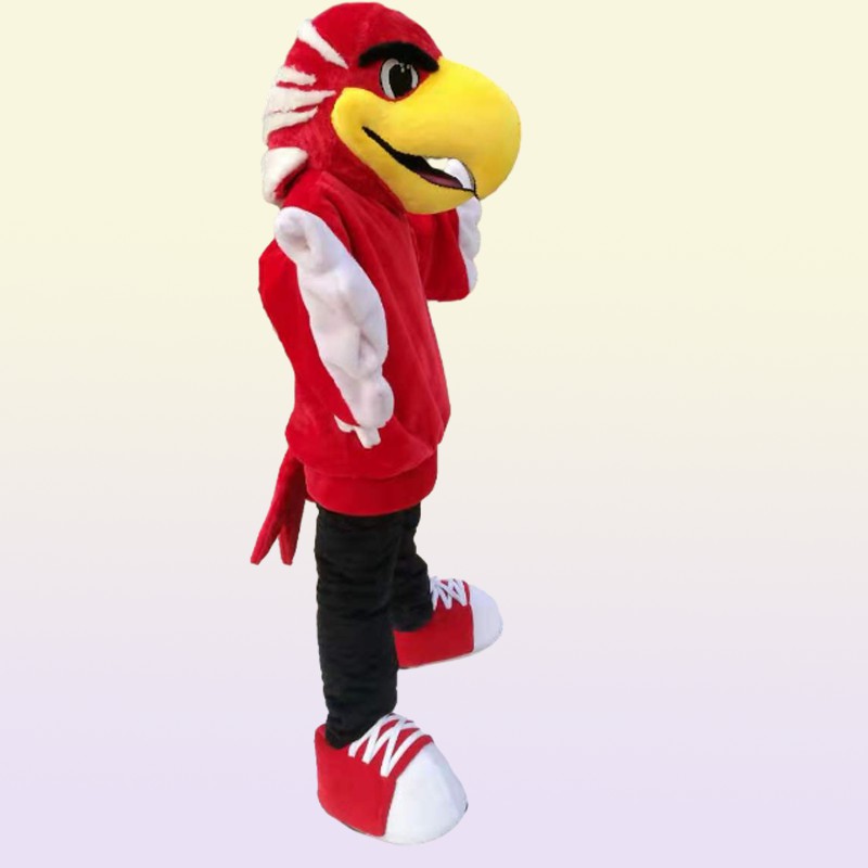high quality carnival adult red eagle mascot costume Real pictures deluxe party bird hawk falcon mascot costume factory s1515962