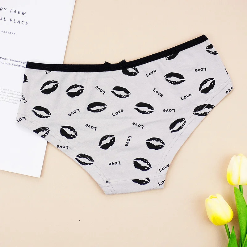 Women's Panties Letter Cotton Underwear 6pcspack Soft Women Cute Underpants Lip Fashion Mid Rise Ladies Briefs SL Wholesale 231031