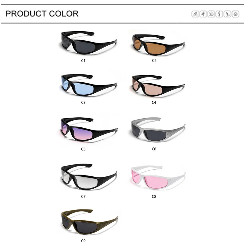 Sunglasses Frames Emosnia Y2K Punk Sports Eyeglasses Goggle Men Women Outdoor Vintage Sun Glasses Fashion Cycling Eyewear UV400 231101