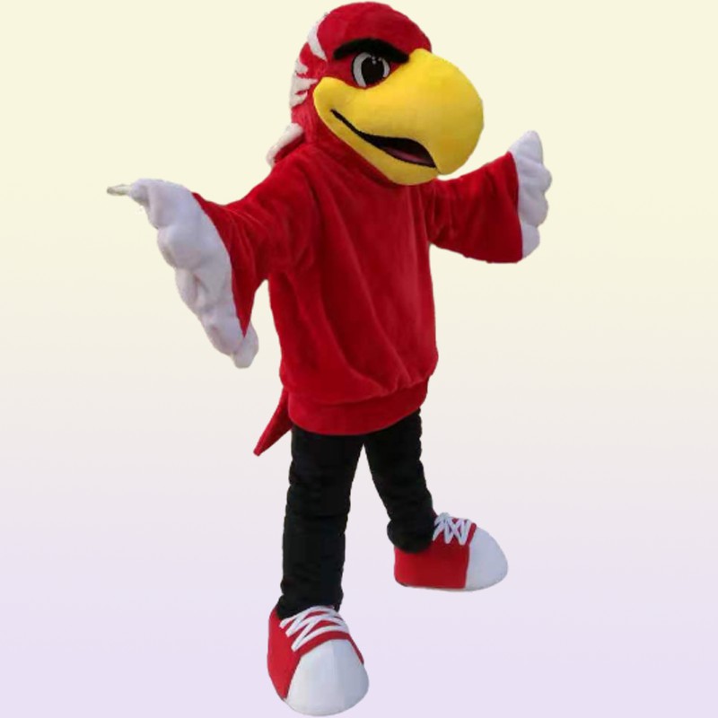 high quality carnival adult red eagle mascot costume Real pictures deluxe party bird hawk falcon mascot costume factory s1515962