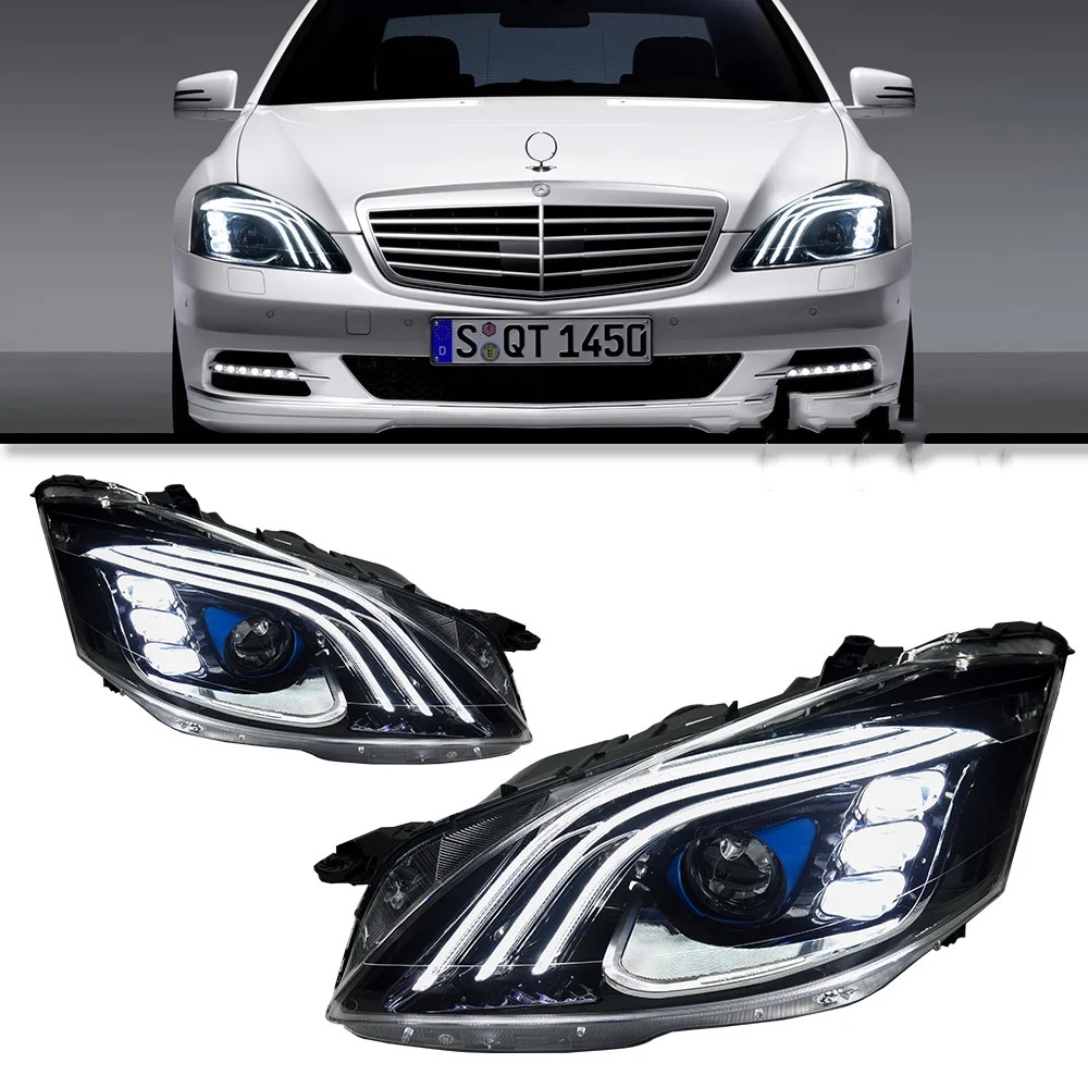 Auto Parts For W221 Headlights 2006-2012 S300 S400 Maybach Styling Full LED Headlight Daytime Lights Accessory