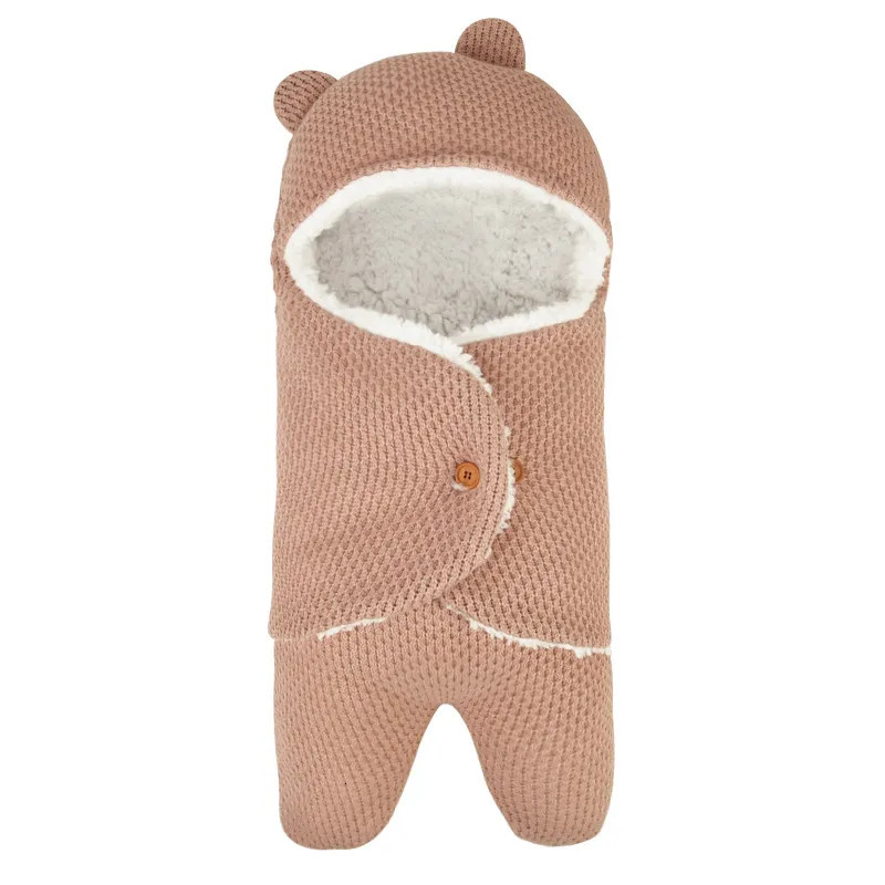 Sleeping Bags Baby Sleeping Bag Thicken Winter borns Envelope Knitted Infant Sacks Stroller Swaddle Footmuff Toddler Slaapzak Kid Sleepsack 231101