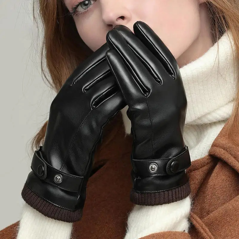 Five Fingers Gloves Lady Warm Touch Screen Riding Business Winter Men s Fleece Thickening Cold Drive 231101