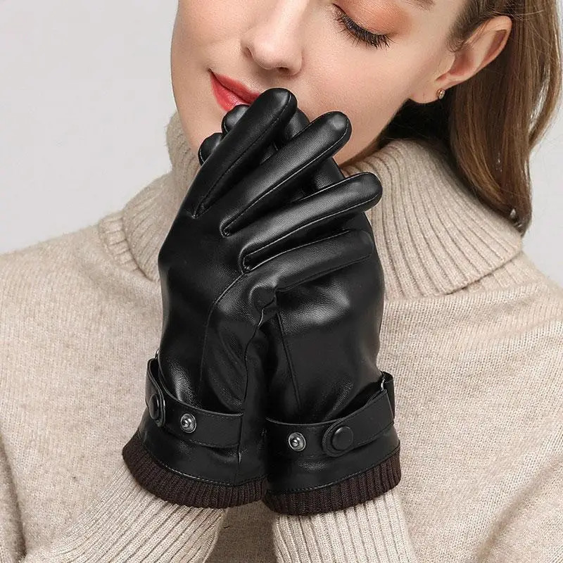 Five Fingers Gloves Lady Warm Touch Screen Riding Business Winter Men s Fleece Thickening Cold Drive 231101