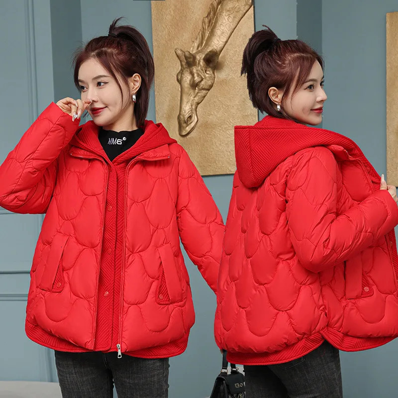 Women's Jackets 2023 Fashion Coats Korean Style Loose Comfort Quilted Coat Women Jacket Parkas Warm Casual Winter Clothes 231031