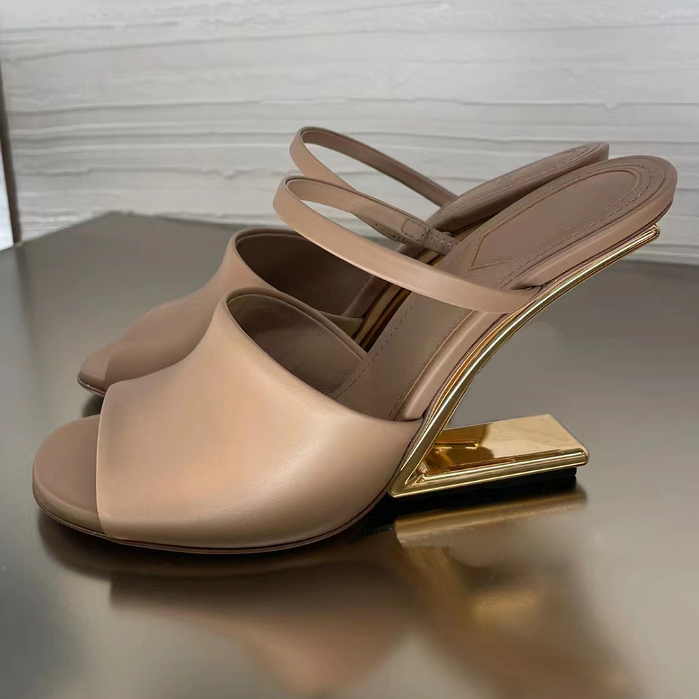 Latest Sculptured Metal Heel Slippers Women's Fashion Blue Gold High Heel Sandals Abnormal Heels Open toes slip-on slides High Heels shoes Luxury Designer Dress Shoes, 10
Latest Sculptured Metal Heel Slippers Women's Fashion Blue Gold High Heel Sandals Abnormal Heels Open toes slip-on slides High Heels shoes Luxury Designer Dress Shoes, 10