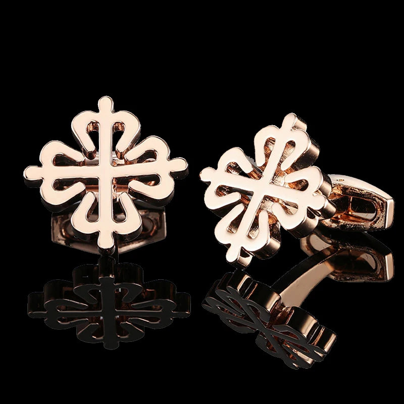 Cuff Links Quality Gold Color Cufflinks Chinese Knot Maple Leaves Crown Rudder Music French Shirt Cuffs Suit Accessories Wedding Jewelry 231101