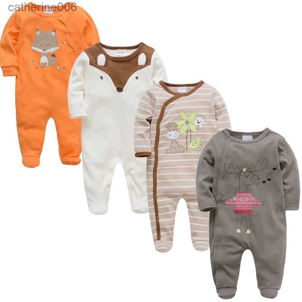 Clothing Sets 2022 3 4 pcs/lot Summer Baby Boy ropa de bebe Newborn Jumpsuit Long Sleeve Cotton Pajamas 0-12 Months Rompers Baby ClothesL231202