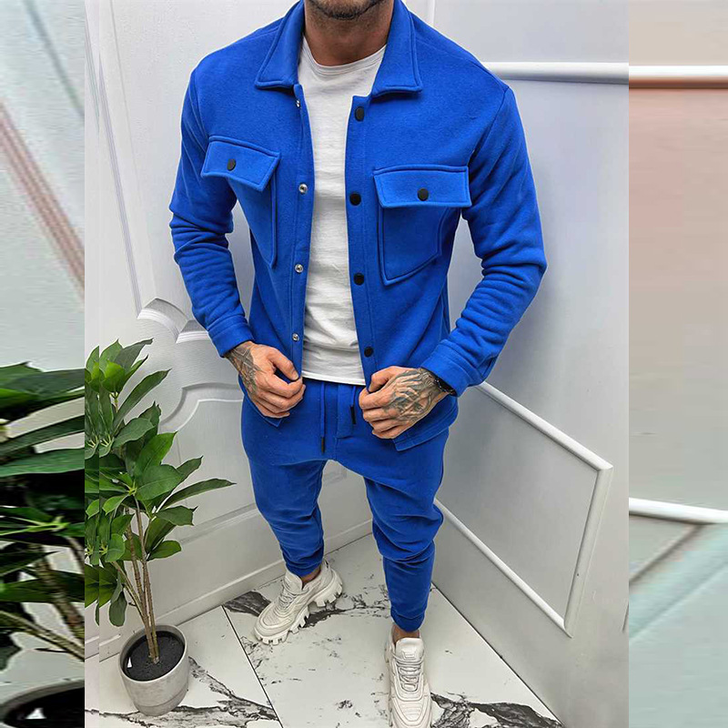 Men's Tracksuits Autumn and Winter Fashion Jacket Casual Pants Two Piece Set Hot Selling Men's Wear New Fashion Trend Solid Color Men's