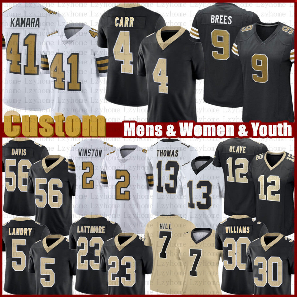 Alvin Kamara 4 Derek Carr Custom Football Jersey Chris Olave Jamaal Williams Michael Thomas Taysom Hill Tyrann Mathieu Marshon Lattimore Jameis Winston Drew Brees, Women
Alvin Kamara 4 Derek Carr Custom Football Jersey Chris Olave Jamaal Williams Michael Thomas Taysom Hill Tyrann Mathieu Marshon Lattimore Jameis Winston Drew Brees, Women