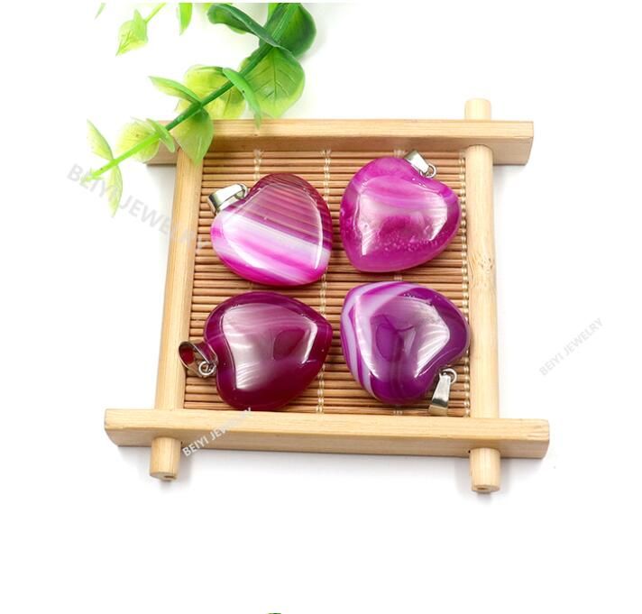 Star Heart Stripe Agate Charms Nacklace Pendants Crystal Reiki Healing Wholesale For jewelry Making