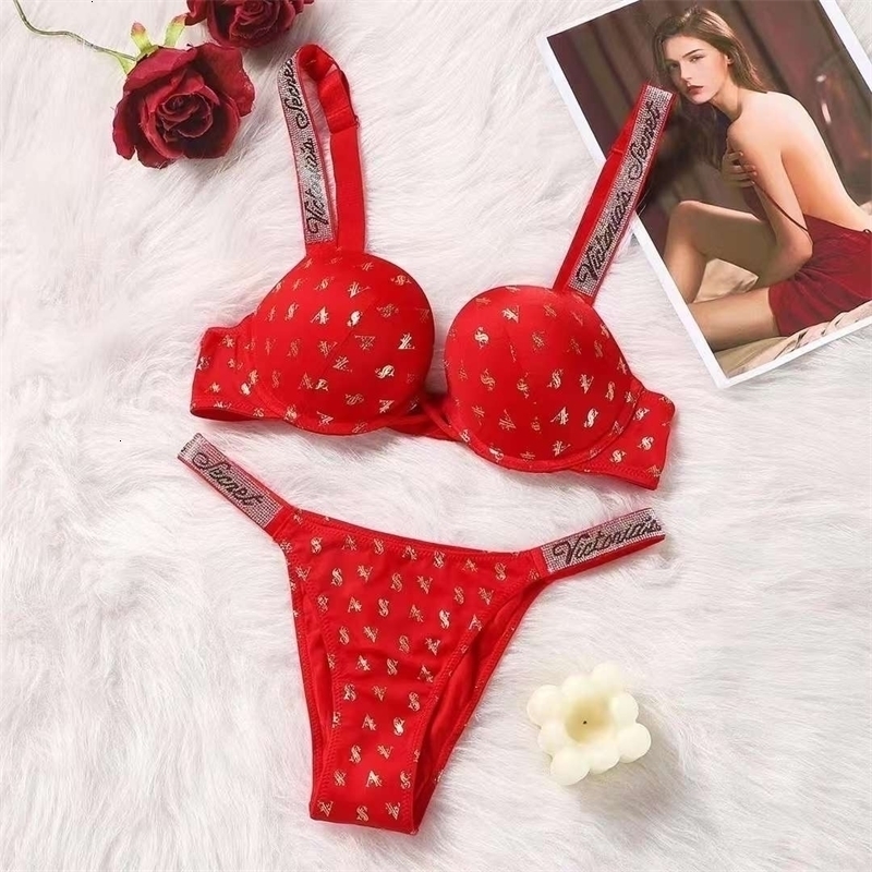 Women's Panties Secret 2023 Bra Set Gathering Sexy Glossy Breathable Underwear Adjustable y231031