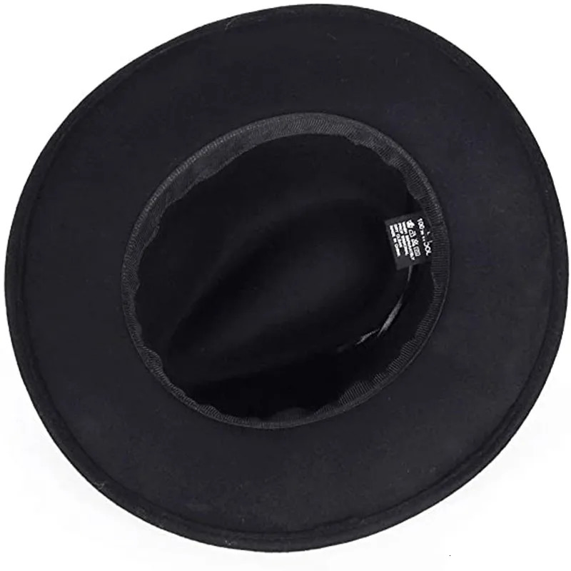 Wide Brim Hats Bucket Breathable Solid Color Classic Black Elastic Fedora Hat Unisex Wool Felt Jazz Elegant Men Women Panama Trilby Cap 231101