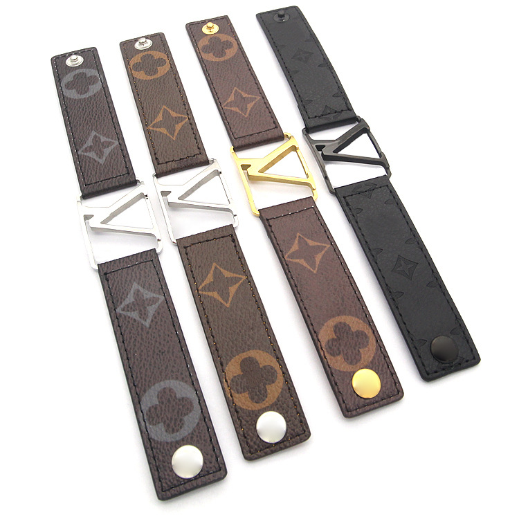 Designer V Letter Designer Bracelets Mens Monogram Canvas Bracelets Wide Big Bangle Jewelry Designer For WomensM25P