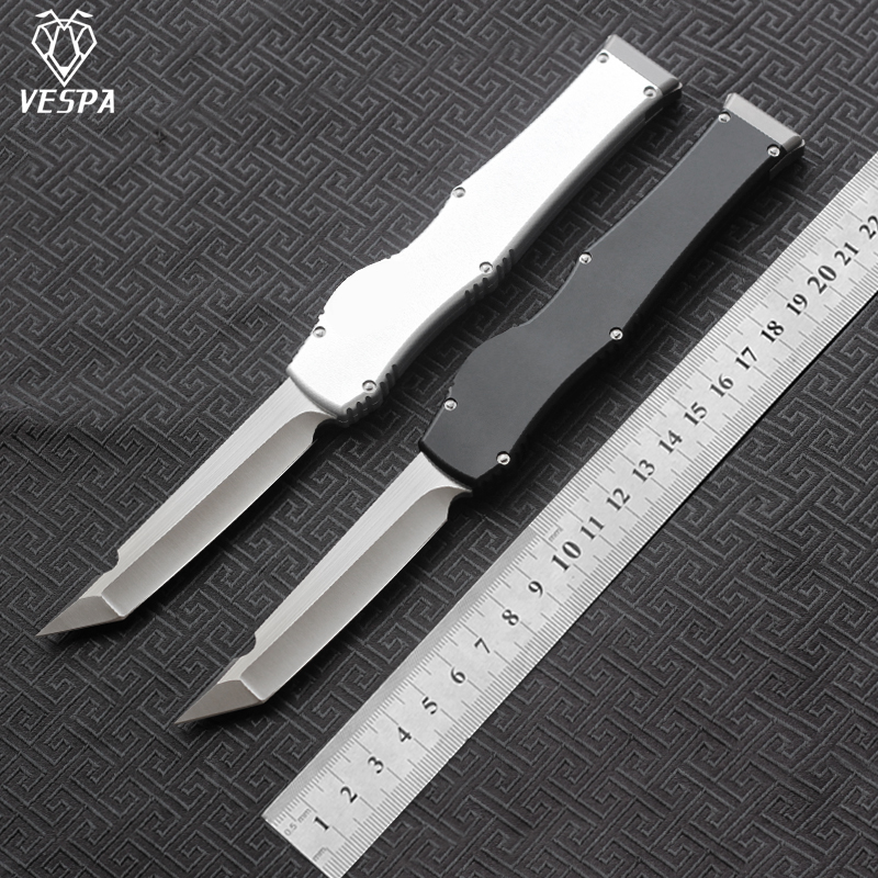 High quality VESPA Version folding Knife Blade:M390Satin Handle:7075 Aluminum,Outdoor camping survival knives EDC tools