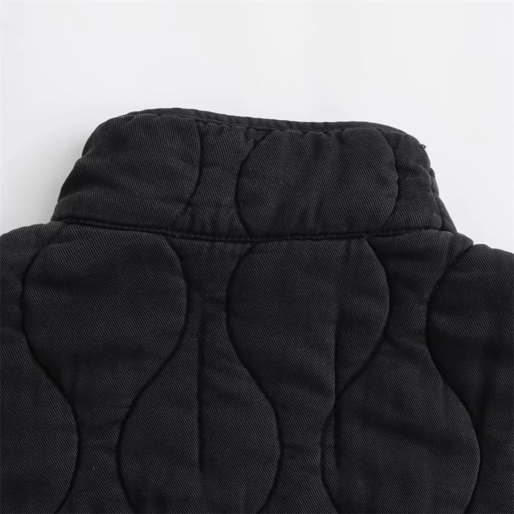 Womens Down Parkas UNIZERA Autumn and Winter Light Thin Long Sleeve Standing Neck Pocket Decoration Cotton Coat Jacket 231031