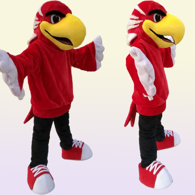 high quality carnival adult red eagle mascot costume Real pictures deluxe party bird hawk falcon mascot costume factory s1515962
