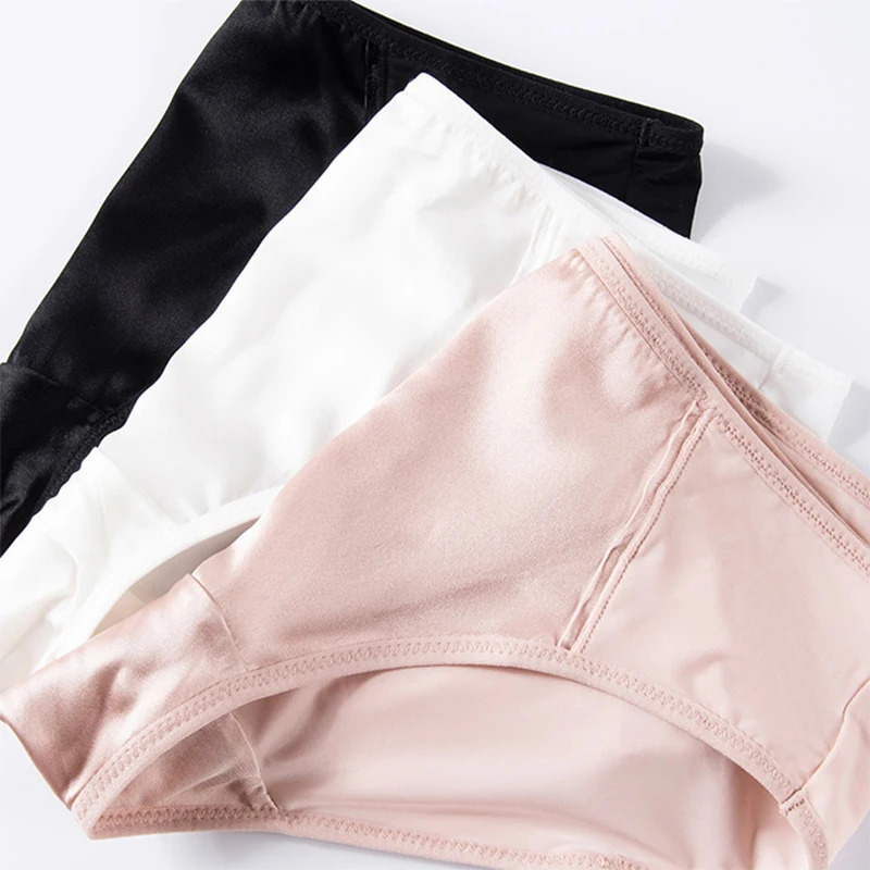 Women's Panties 3 Pack Women Silk Briefs 100 Natural Lining Middle Rise Comfortable Breathable Underwear Lingerie S M L XL TG221 231031