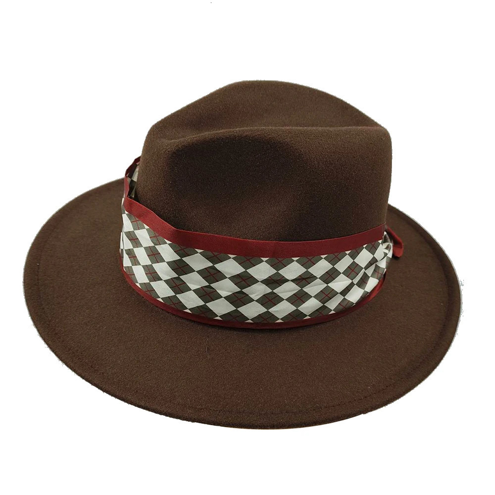Wide Brim Hats Bucket Classic Fedora Hat Panama Jazz Men Women Colorful Silk Scarf Accessories Simple Versatile Felt Party 231101