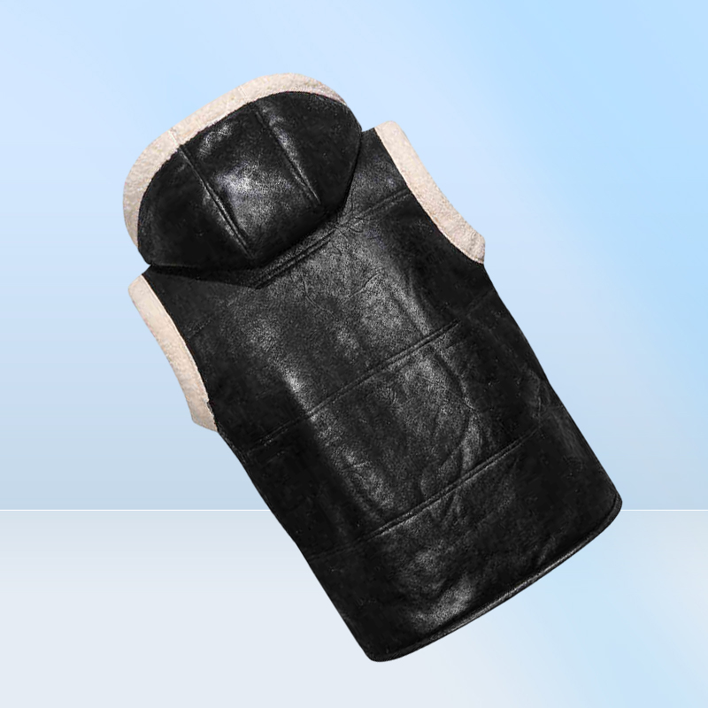 Men Autumn And Winter New Vest Faux Fur Solid Color Zipper Hooded Pu Leather Vest J22072252364443374769