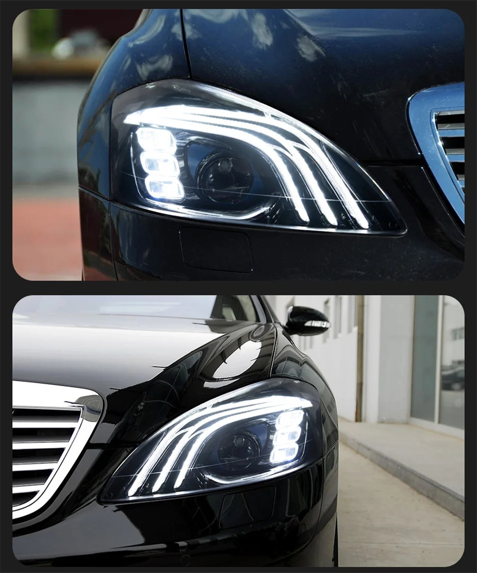 Auto Parts For W221 Headlights 2006-2012 S300 S400 Maybach Styling Full LED Headlight Daytime Lights Accessory