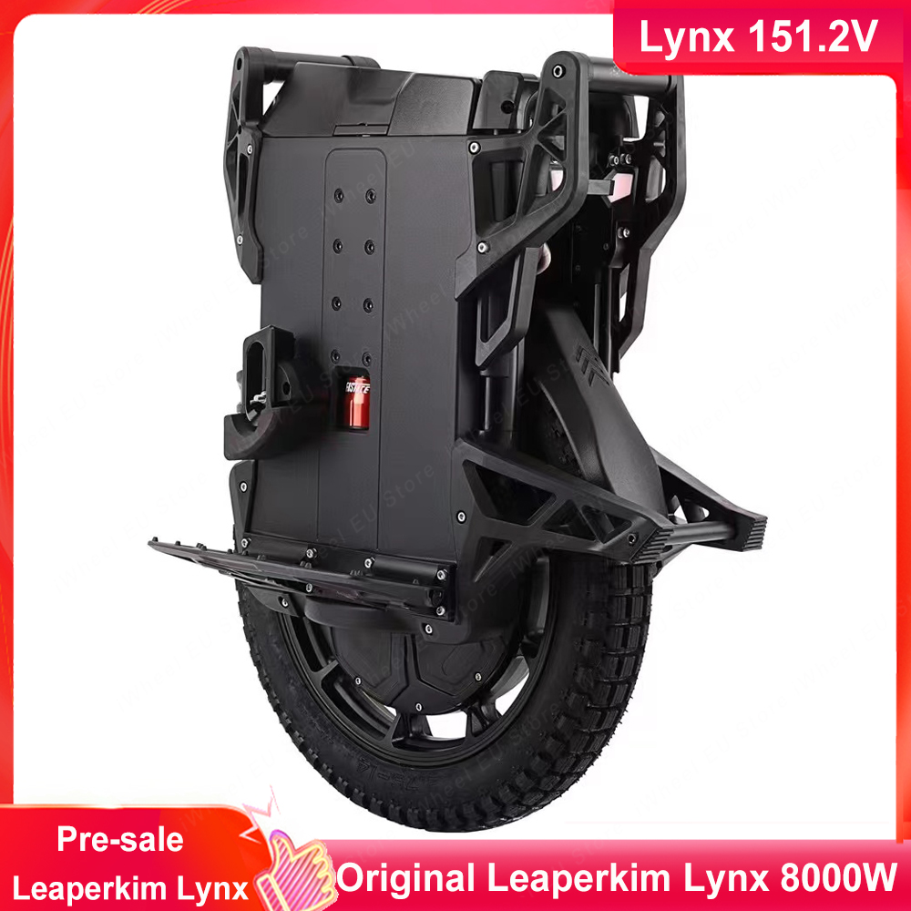 Newest LeaperKim Veteran Lynx 151.2V 2700Wh 50E Battery Peak Power 8000W Motor 125Km/h Adjustable Suspension Range 90mm Unicycle