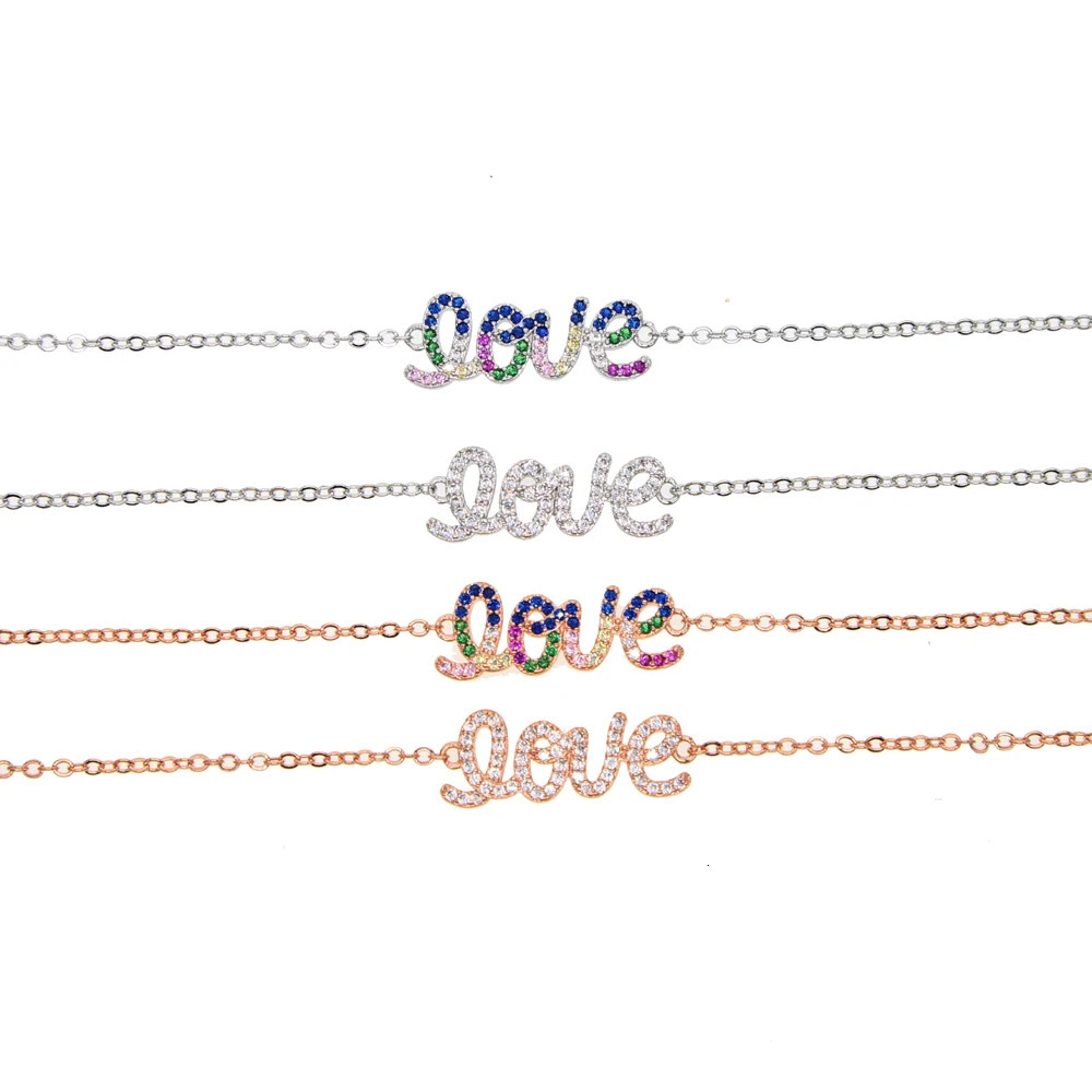 Charm Bracelets 2023 Arrive Women Lovely GIRL 4 Colors CZ Crystal Bracelet For Cute Girl Lover Wedding Valentines Day Jewelry Gift 231101