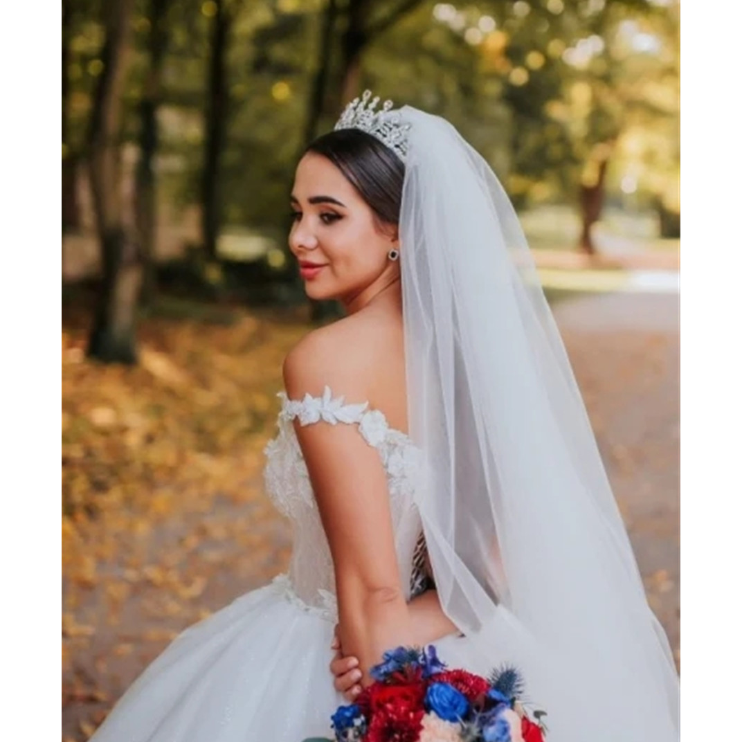 Off The Shoulder Sleeves Lace Wedding Dress Women Illusion Back Appliques Scoop A-Line Bridal Gowns Vestidos Plus Size