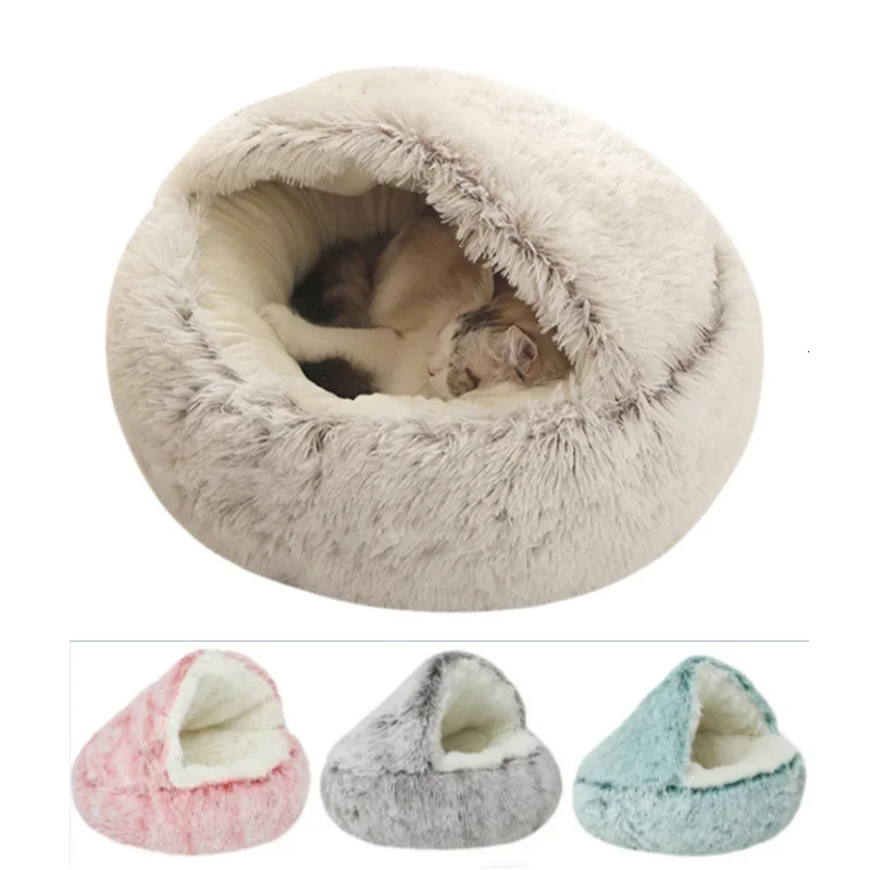 kennels pens Spring 2 In 1 Cat Round Pet House Dog Bed Sleeping Bag Sofa Cushion Nest For Small Dogs Cats Kitten dog house 231101