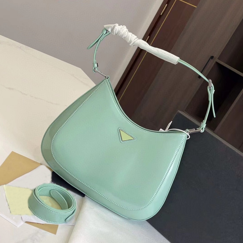 cleo designer bag shoulder bag luxury handbag tote bag Medium Underarm Totes Patent Leather Triangle 4 Colors 5A Quality