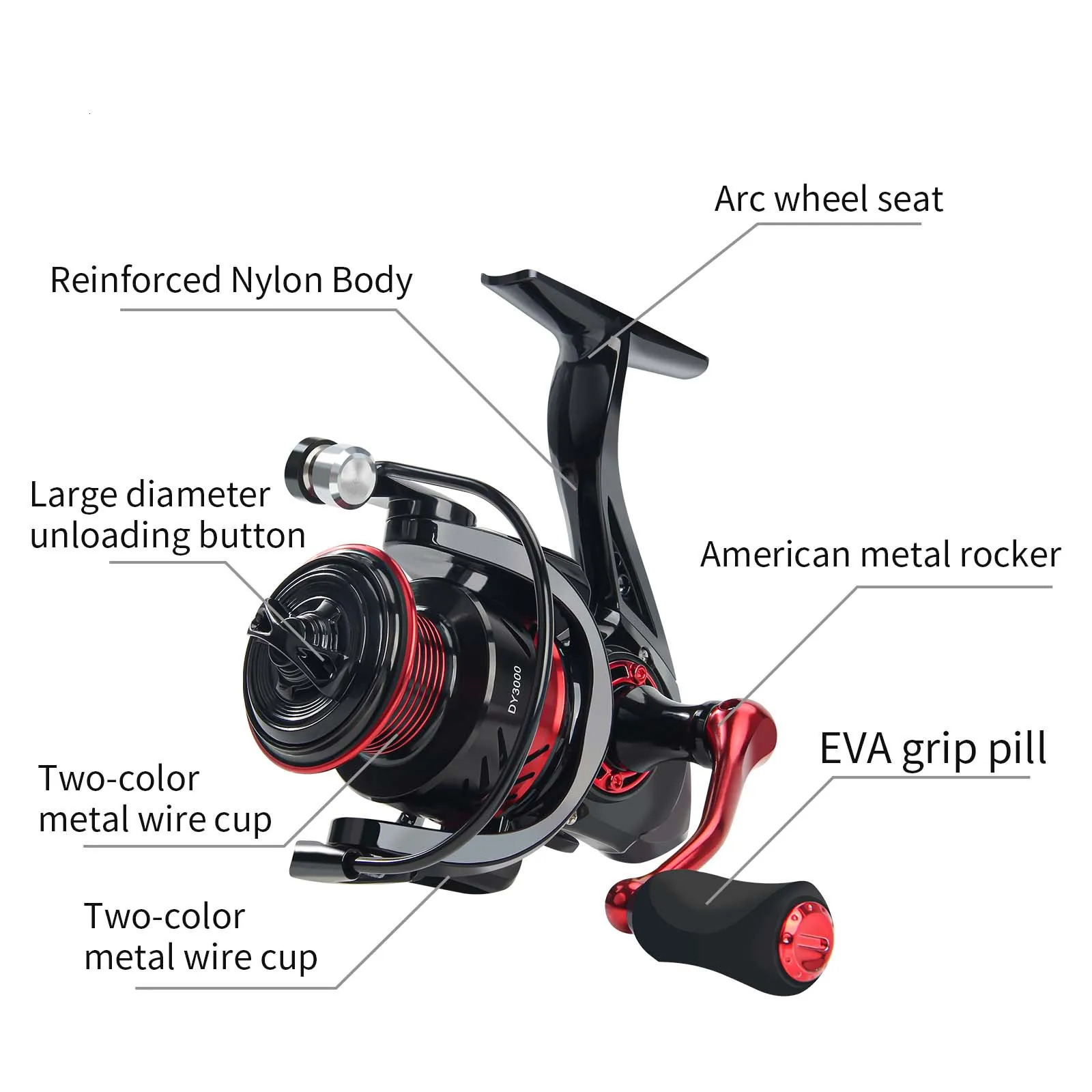 Baitcasting Reels HAUT TON 1000/2000/3000/4000/5000/6000/7000 Spinning reel 5.2 1 131BB19-33Lbs Drag system Saltwater freshwater fishing 231101