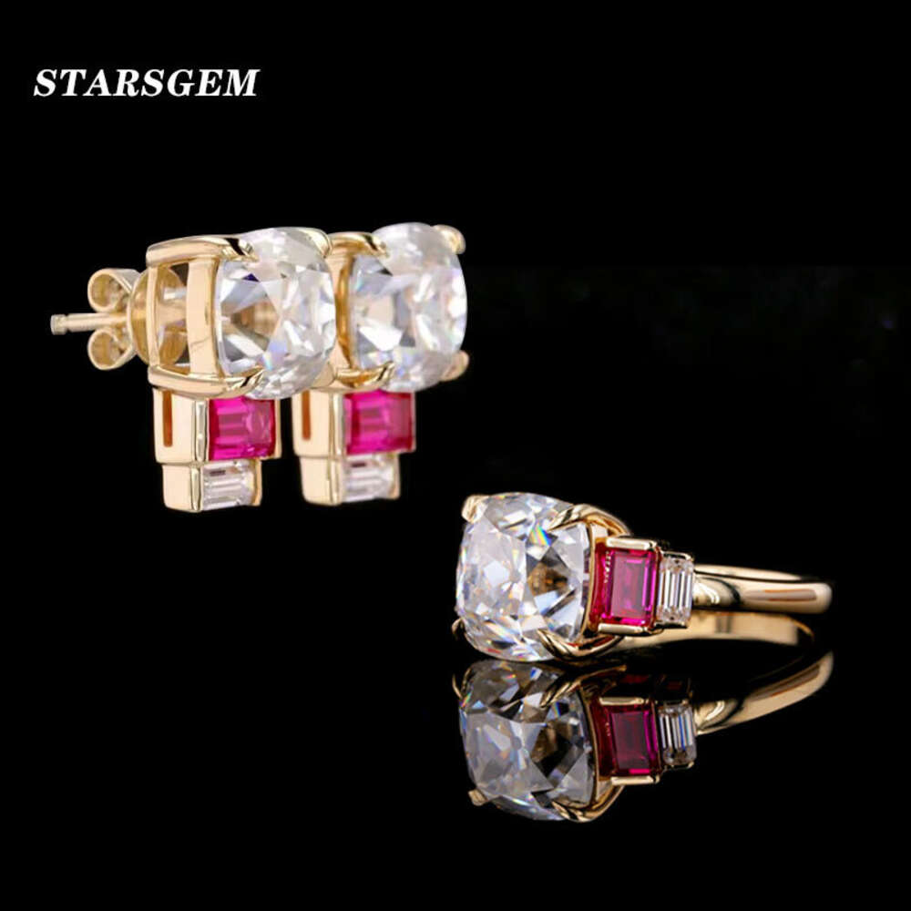 China Wholesale Starsgem Fancy Cut Ruby Engagement 9k Gold Moissanite